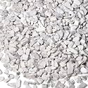1lb Howlite Crystal Aquarium Gravel Polished Tumbled Stones Irregular Shaped Crystal Chips Bulk Natural Gemstone Rocks Vase Filler Fish Tank Gravel Home Decoration (450 Gram)