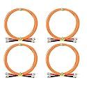 1M - 4Pack ST to ST Fiber Optic Patch Cable Multimode OM1 Duplex 62.5/125µm Optical Patch Cord 1G/10G Fiber Optic Cable ST-ST 1 Meter (3.2ft) Pack of 4