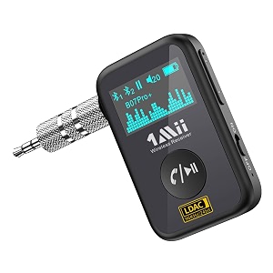 1mii aux bluetooth adapter car bluetooth 51 receiver offers ldac hi-res audio oled display a battery life of 14 hours two devices to connect for car home headphones and speakers