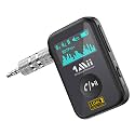1Mii Aux Bluetooth Adapter Car, Bluetooth 5.1 Receiver Offers LDAC Hi-Res Audio, OLED Display, a Battery Life of 14 Hours, Two Devices to Connect, for Car, Home, Headphones and Speakers