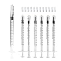 1mL Luer Lock Syringe (No Needle) - Sterile, Individually Wrapped - Pack of 10, Accurate Liquid Measurement, Leak-Proof Design