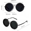 (1Pack Adjustable Polarized Round Sunglasses with 1-9 Gears, ND Filter Lens and Infinity Dimming, Multifunctional Adjustable Tint Sunglasses for Beach & Outdoor Activities