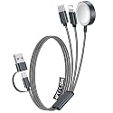 1Pack Travel Essentials for Apple Watch Charger,3-in-2 Multi Charging Cable