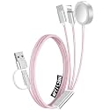 1Pack Travel Essentials for Apple Watch Charger,3-in-2 Multi Charging Cable