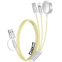1Pack Travel Essentials for Apple Watch Charger,3-in-2 Multi Charging Cable