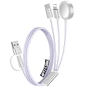 1Pack Travel Essentials for Apple Watch Charger,3-in-2 Multi Charging Cable