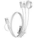 1Pack Travel Essentials for Apple Watch Charger,3-in-2 Multi Charging Cable