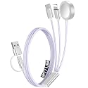 1Pack Travel Essentials for Apple Watch Charger,3-in-2 Multi Charging Cable