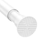 1pack Spring Tension Curtain Rods 30-76 Inch Adjustable White Tension Rod