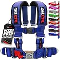1pc 50 Cal Blue 4 Point Harness 2" straps, Racing Harness Seat Belt