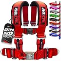 1pc 50 Cal Red 4 Point Harness 3" straps, Racing Harness Seat Belt