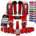 1pc 50 Cal Red 5 Point Harness 2" Straps, Racing Harness Seat Belt