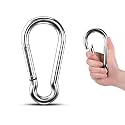 1pc 7.00 inch Large 304 Stainless Steel Carabiner Clip Hooks Spring Snap