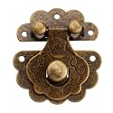 1Pc Antique Brass Vintage Hasps Decorative Jewelry Gift Wooden Box Hasp Retro Suitcase Latch Hook with Screws 40x36mm