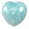 1PC Aquamarine Heart Natural Milky Blue Beryl Gemstone Crystal Mineral Collectible Decor Reiki Specimen - Brazil