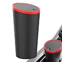 1pc Car Trash Can, Press-type Sundries Storage, Garbage Can, Mini Box, Car Small Storage Bucket 1Pc Round Car Trash Can With Lid - Waterproof, Fits Cup Holders & Armrests