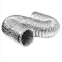 1pc Double-Layer Aluminum Foil Ventilation Pipe - for Kitchen &amp; Bathroom - 60-180mm Diameter, 1.5m to 6m Lengths(6mx180mm)