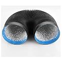 1pc Flexible Aluminum Foil Exhaust Pipe for HVAC, Kitchen & Bathroom - 150-200mm Diameter, 1.5-6M Length, White/Black(Black,6mx180mm)