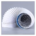 1pc Flexible Aluminum Foil Exhaust Pipe for HVAC, Kitchen &amp; Bathroom - 150-200mm Diameter, 1.5-6M Length, White/Black(White,6mx160mm)