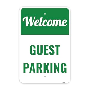 1pc guest parking sign 18 x 12 inches - aluminum - visitor customer parking only signs for business