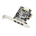 for 1PC PCIE Combo 2X 1394b + 1x 1394a Firewire Ports PCI-Express Controller Card 1394 Card TI Chipset 6pin Cable win10