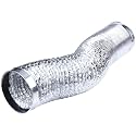 1pc Retractable Double-Walled Aluminium Foil Ventilation Pipe - 180mm Diameter, 1.5-6m for Kitchen and Bathroom(3mx180mm)