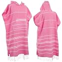 1pcs Large Turkish Cotton Poncho Towel Surf Poncho Changing Robe with Hood and Front Pocket Absorbent Wearable Towel Hooded Beach Towel for Adult Man Women Beach Pool and Swim