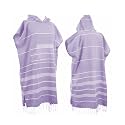 1pcs Large Turkish Cotton Poncho Towel Surf Poncho Changing Robe with Hood and Front Pocket Absorbent Wearable Towel Hooded Beach Towel for Adult Man Women Beach Pool (Purple, Large)