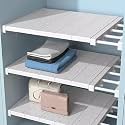 1Psc Expandable Closet Tension Shelf Storage Adjustable Closet Shelf Rod Organizer Kitchen Cabinet Divider Separator for Cabinet Wardrobe Cupboard Kitchen Bathroom (Regular Style)