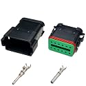 1Set/5sets Black 2pin 3/4/6/8/12hole Series Enhanced Seal Water Proof Electrical Auto Connector(12P,5 Sets)