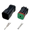 1Set/5sets Black 2pin 3/4/6/8/12hole Series Enhanced Seal Water Proof Electrical Auto Connector(6P,5 Sets)