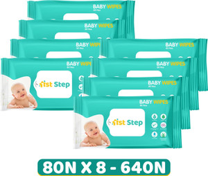 1st step baby wet wipes enriched with aloe-vera and jojoba oil pack of 8