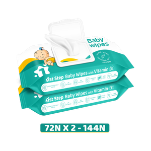 1st step baby wet wipes with lid enriched with aloe-vera and jojoba oilpack of 2