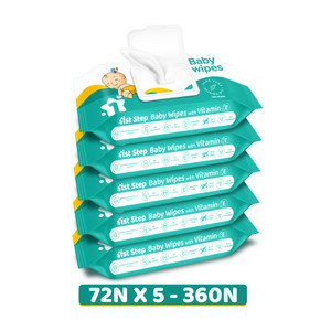 1st step baby wet wipes with lid enriched with aloe-vera and jojoba oil
