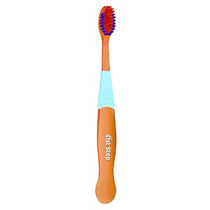 1st step bpa free baby toothbrush with ultra-soft bristles orange 1 pc