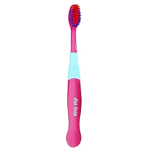 1st step bpa free baby toothbrush with ultra-soft bristles pink 1 pc