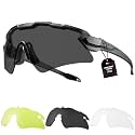 1TG Tactical Shooting Glasses Anti Fog ANSI Z87.1 with 3 Lens & Hard Case