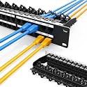 1U 48 Port Patch Panel Cat6A Keystone RJ45 (EC Listed) UTP Network Patch Panel with Smart Cable Management for 19 Inch Rackmount
