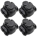 2/0-6AWG Insulated 2 Port Inline Splice Connector Black Wire Connectors,Allen Hex 3/16" Insulated Cable Connectors Pre-Loaded Oxide Inhibitors,UL Listed(4pcs)