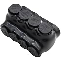 2/0-6AWG Insulated 4 Port Inline Splice Connector Black Wire Connectors,Allen Hex 3/16" Insulated Cable Connectors Pre-Loaded Oxide Inhibitors,UL Listed(1pcs)
