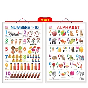 2 in 1 alphabet and number 1-10 early learning educational chart for kids  2034x3034 inch non-tearable and waterproof  double sided laminated  perfect for homeschooling kindergarten and nursery students