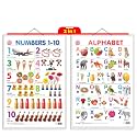 2 IN 1 ALPHABET AND NUMBER 1-10 Early Learning Educational Chart for Kids | 20"X30" inch |Non-Tearable and Waterproof | Double Sided Laminated | Perfect for Homeschooling, Kindergarten and Nursery Students