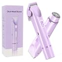 2 in 1 Bikini Trimmer for Women Dual Head Shaver Electric Razors Lady Pubic Hair, Ipx7 Waterproof Bikini Underarm Arms Leg Face Body