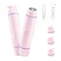 2-in-1 Bikini Trimmer for Women - Painless Electric Razors,Cordless Body Shaver for Trip,Replaceable Lady Facial Razor, IPX7 Waterproof&Easy Cleaning,USB Charge Dock Pink