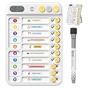 2-in-1 Chore Chart with Visual Timer for Kids 21PCS Magnetic Schedule Board