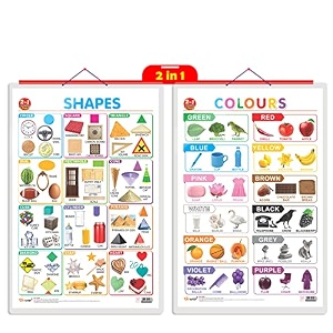set of 3 2 in 1 colours and shapes 2 in 1 fruits and vegetables and 2 in 1 addition and subtraction early learning educational charts for kids  2034x3034 inch non-tearable and waterproof  double sided laminated  perfect for homeschooling kindergarten and nursery students
