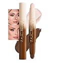 2 in 1 Contour Stick Waterproof Bronzer Highlighter, 23-Tan