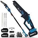 2-in-1 Cordless Pole Saw, 8-Inch Mini Chainsaw for Tree Trimming