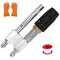 2-in-1 Downstream Soft Wash Nozzle, Adjustable Shooter Tip M5 Twist Nozzle, 0-60° Spray Pattern with 1/4" Quick Connect for 3-7 GPM 1700-6000 PSI Pressure Washer