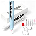 2-in-1 Electric Nail Drill with UV Gel Light – Portable Manicure Pedicure Kit | 2-in-1 Electric Nail File &amp; UV LED Nail Drill | Nail Clipper, Adjustable Speed Home Nail Care Tool，Blue